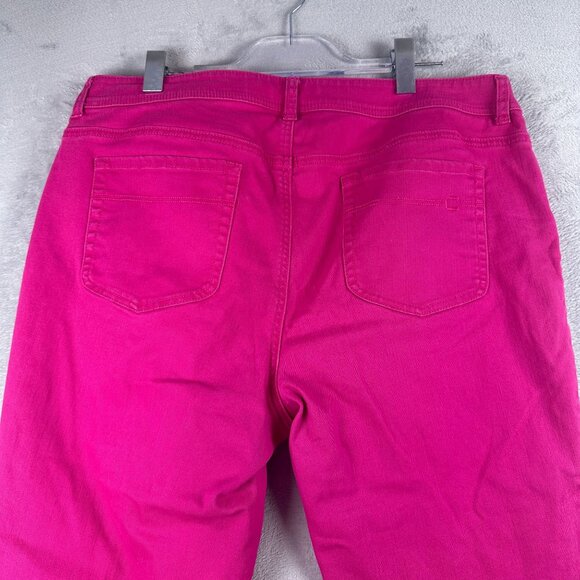 Chico's Cropped Ankle Jeans Womens Size 3 High Rise Five Design Pockets Pink - Picture 4 of 12